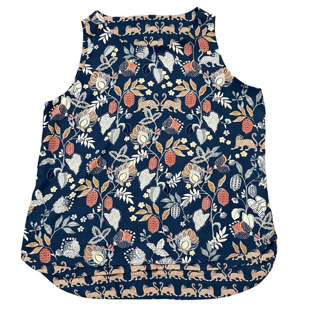 Chico’s Reversible Leopard & Floral Sleeveless Blouse Size 2 (L 12–14)​
